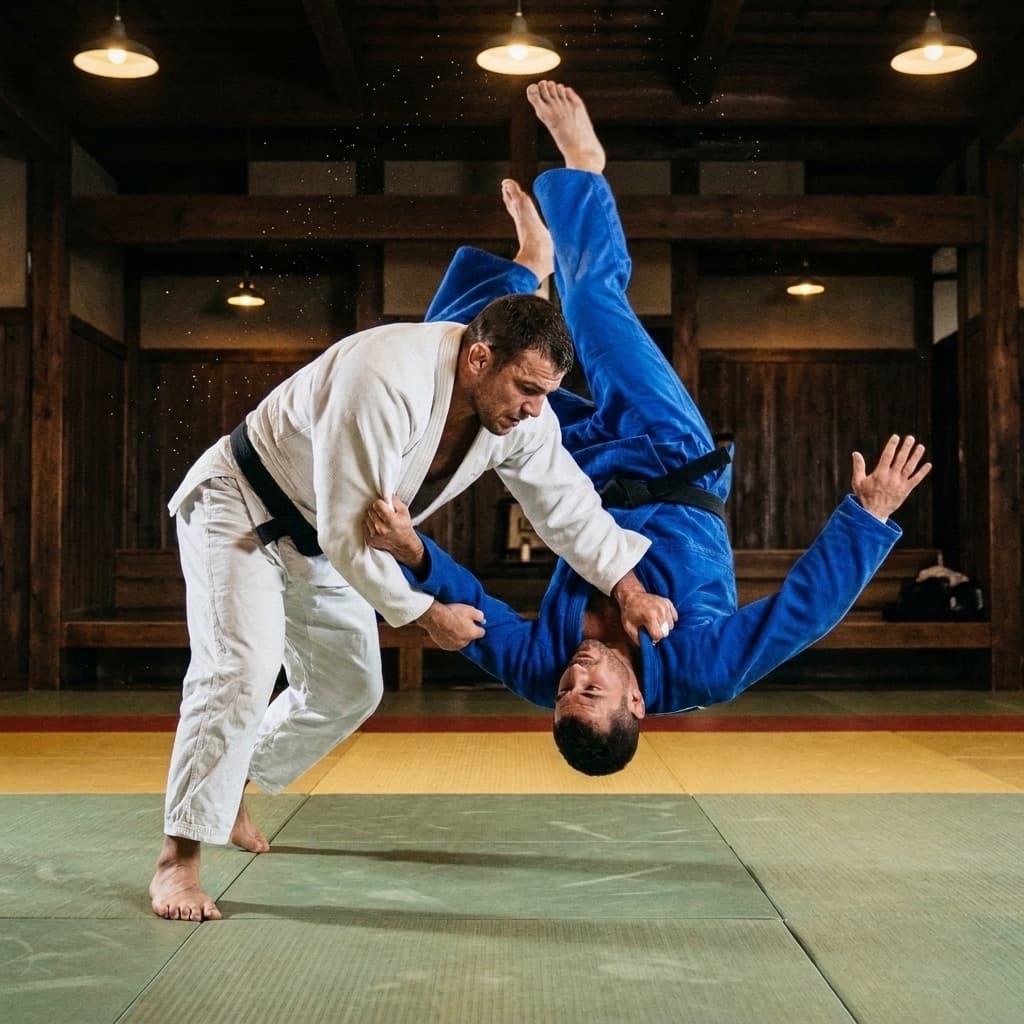Judo athletes training